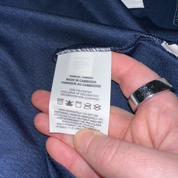 Nike Women’s Softball Training Shirt Navy White Full Button Down Medium NWT - Picture 7 of 9